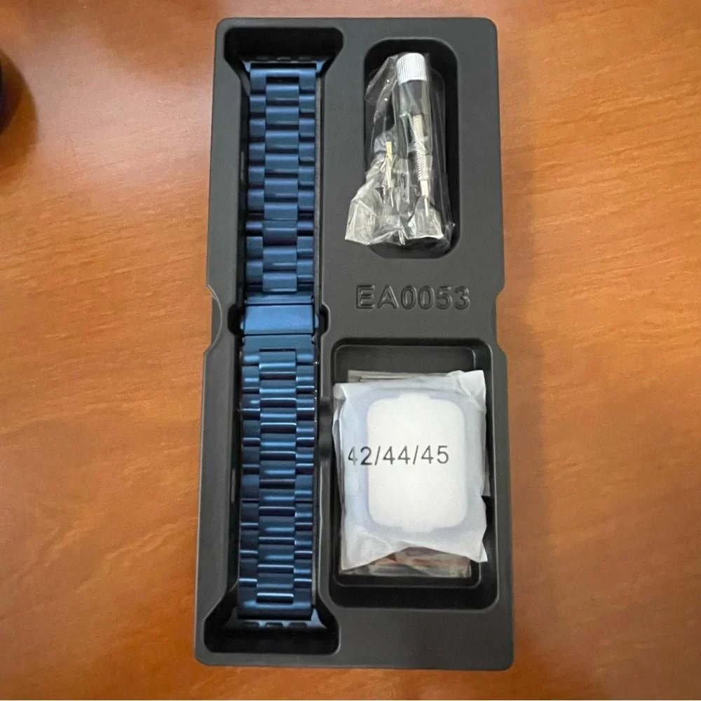 Fullmosa Luxury Apple Watch Band Blue Stainless Steel Fits SE 1 - 9